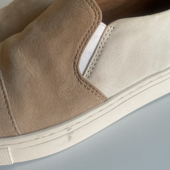 FRYE Suede Classic Sneaker Size 7 Beige Brown Color Block Minimalist Fall OOTD - Picture 16 of 16
